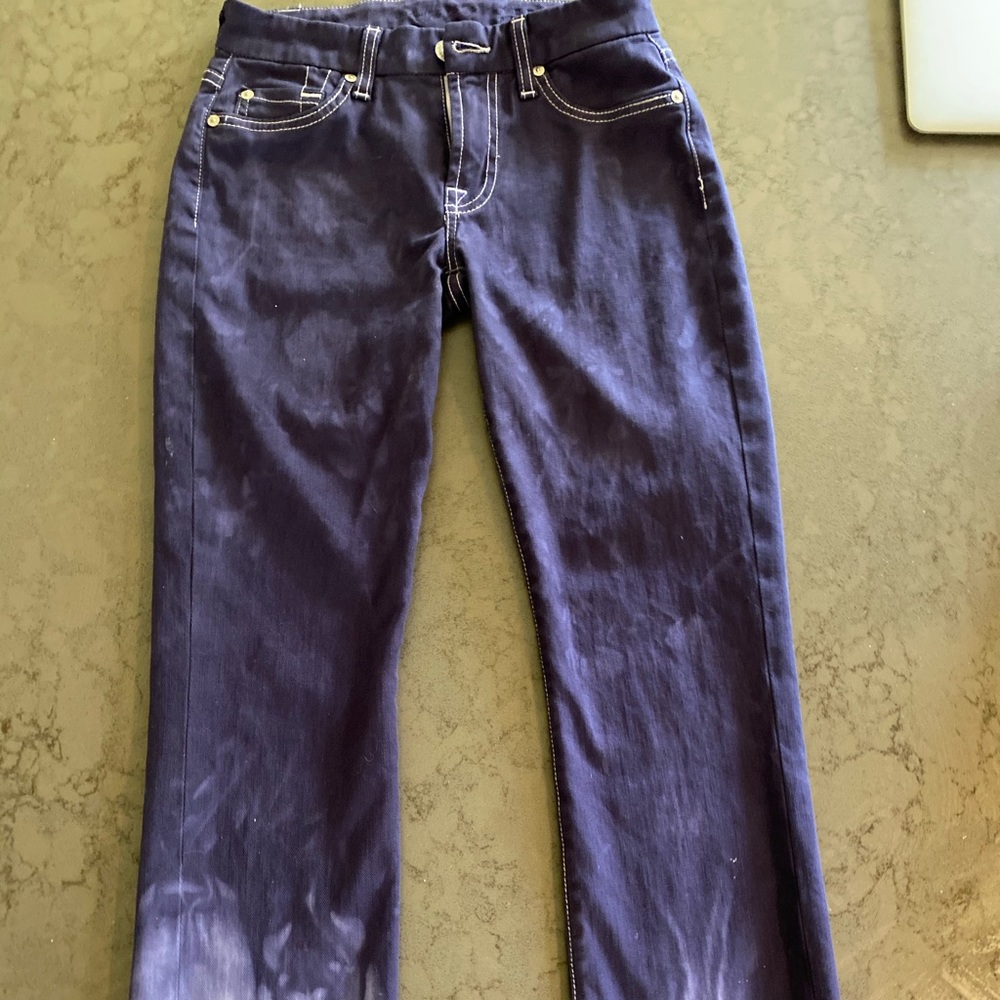 7 for all mankind navy dyed straight jeans